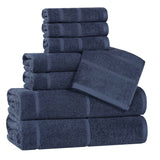 Mile Smart Twist Viscose Cotton Blend Solid 8 Piece Towel Set