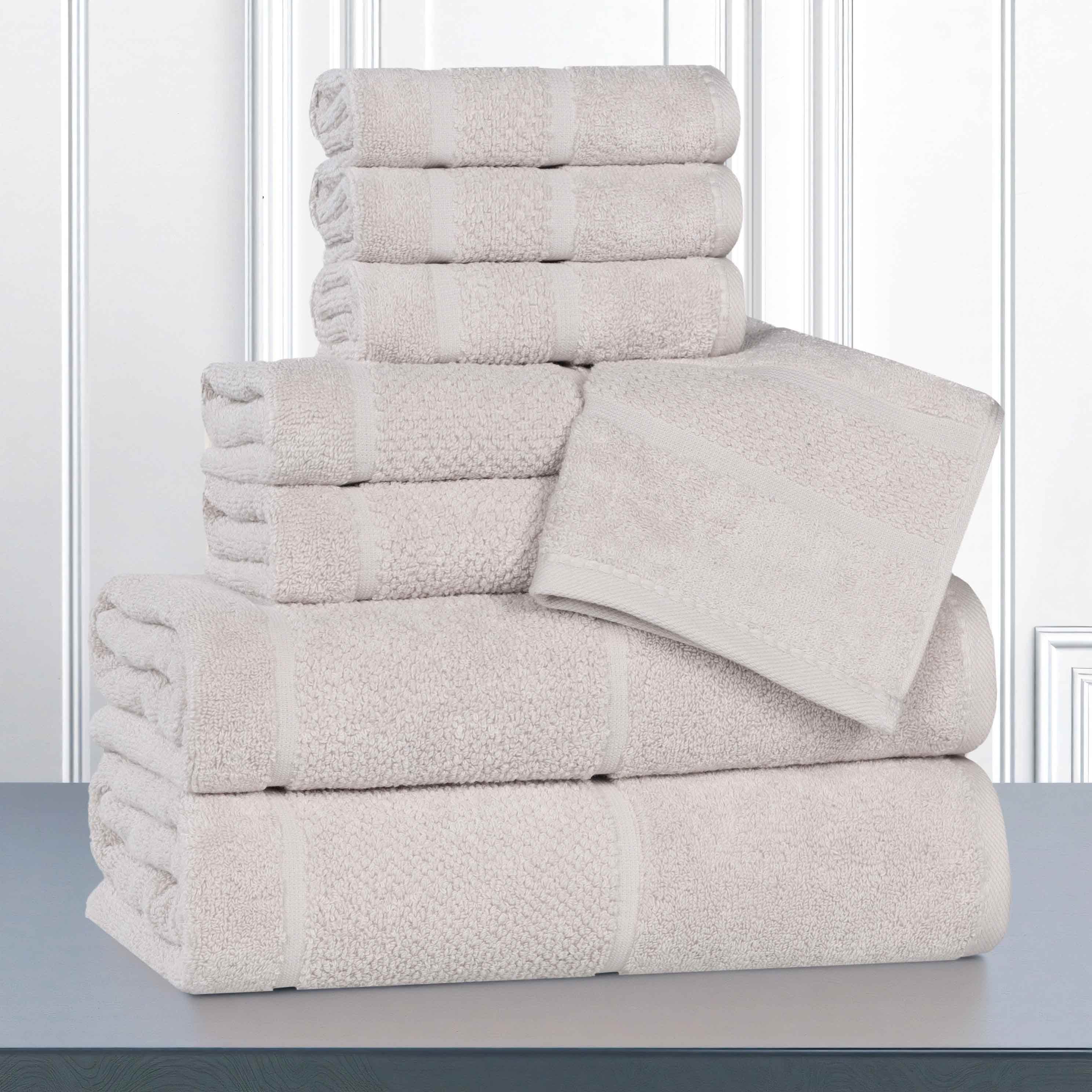 Mile Smart Twist Viscose Cotton Blend Solid 8 Piece Towel Set