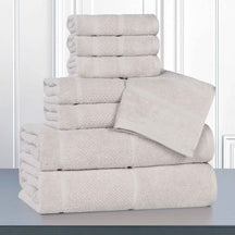 Mile Smart Twist Viscose Cotton Blend Solid 8 Piece Towel Set