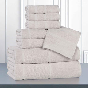 Mile Smart Twist Viscose Cotton Blend Solid 8 Piece Towel Set