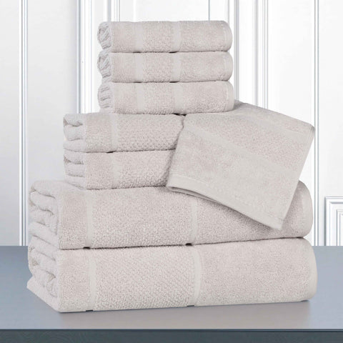 Mile Smart Twist Viscose Cotton Blend Solid 8 Piece Towel Set