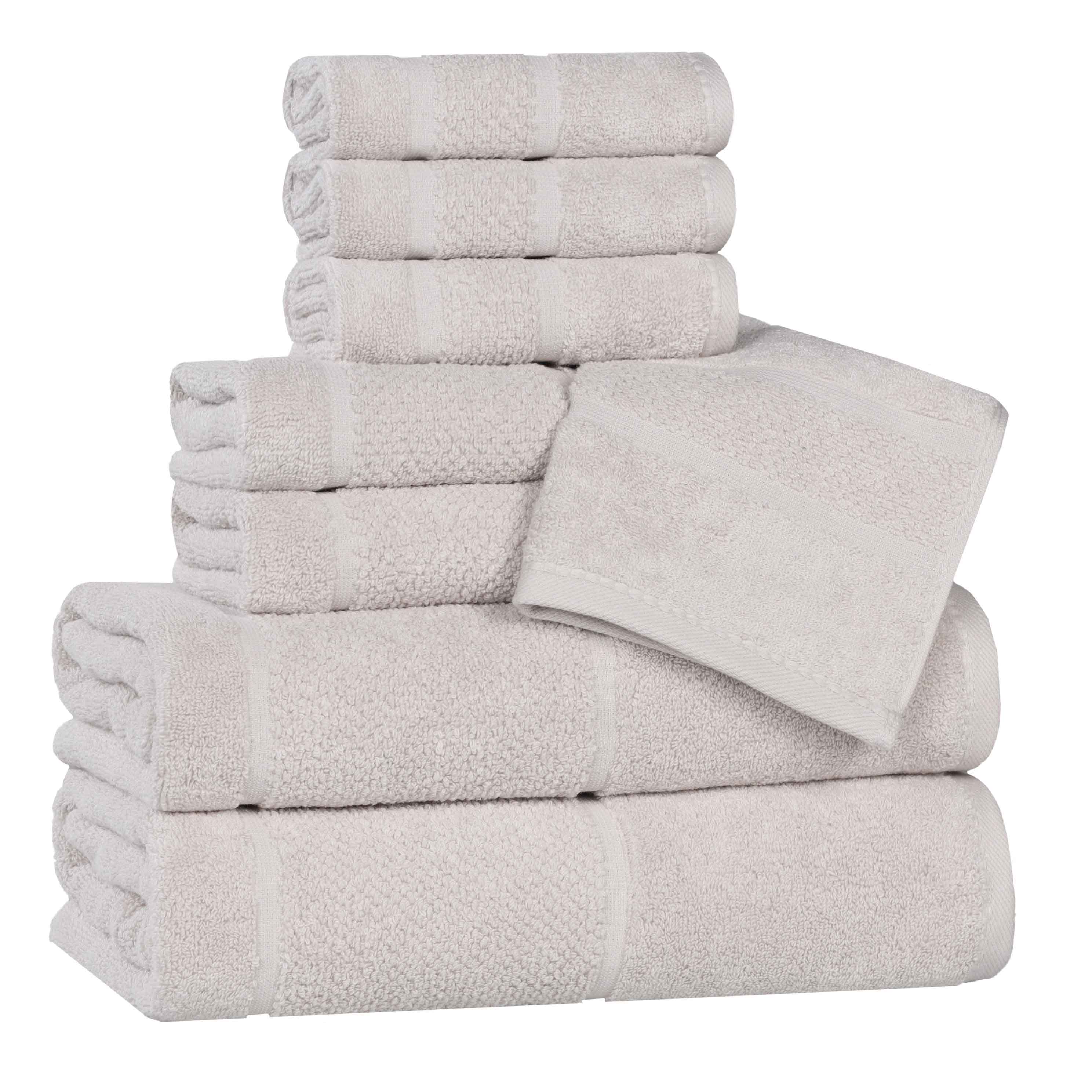 Mile Smart Twist Viscose Cotton Blend Solid 8 Piece Towel Set