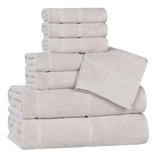 Mile Smart Twist Viscose Cotton Blend Solid 8 Piece Towel Set