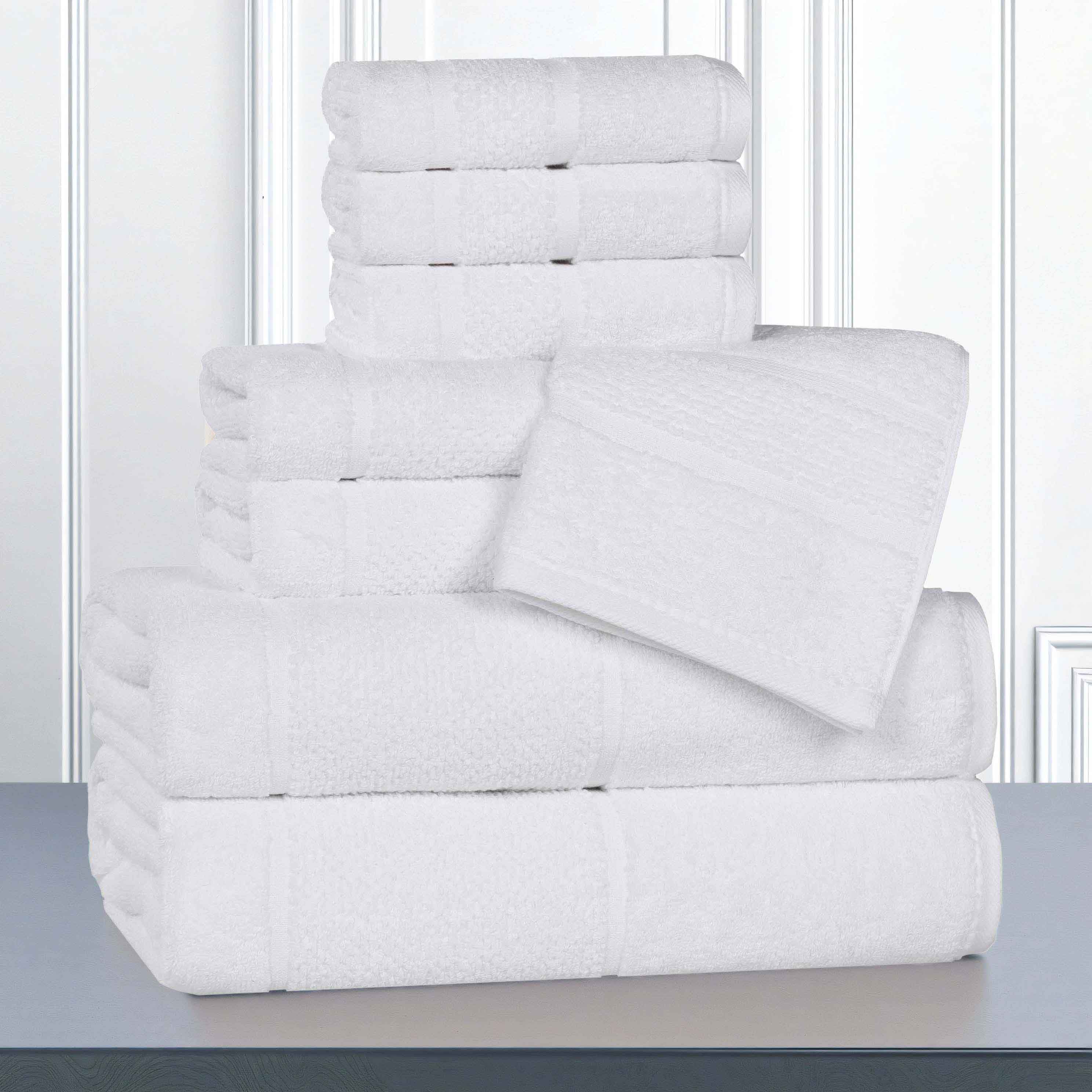 Mile Smart Twist Viscose Cotton Blend Solid 8 Piece Towel Set