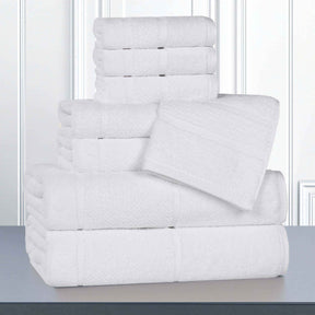 Mile Smart Twist Viscose Cotton Blend Solid 8 Piece Towel Set