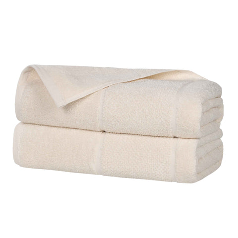 Mile Smart Twist Viscose Cotton Blend Solid Bath Sheets, Set of 2