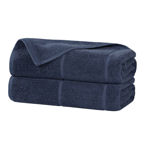 Mile Smart Twist Viscose Cotton Blend Solid Bath Sheets, Set of 2