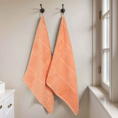 Mile Smart Twist Viscose Cotton Blend Solid Bath Sheets, Set of 2
