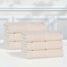 Mile Smart Twist Viscose Cotton Blend Solid Hand Towels, Set of 6