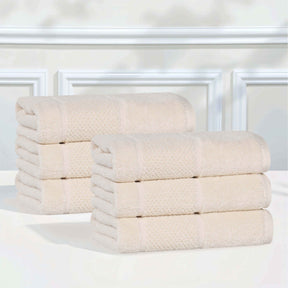 Mile Smart Twist Viscose Cotton Blend Solid Hand Towels, Set of 6