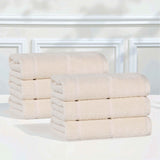Mile Smart Twist Viscose Cotton Blend Solid Hand Towels, Set of 6