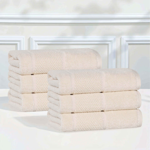 Mile Smart Twist Viscose Cotton Blend Solid Hand Towels, Set of 6