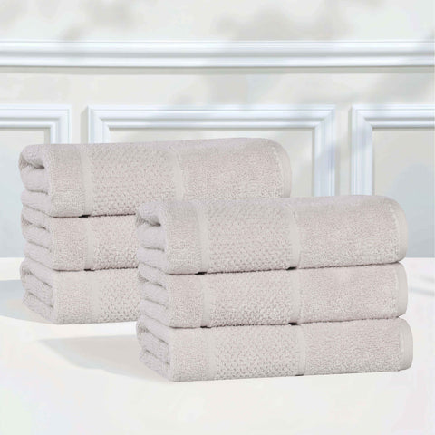 Mile Smart Twist Viscose Cotton Blend Solid Hand Towels, Set of 6
