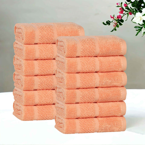 Mile Smart Twist Viscose Cotton Blend Face Towels Washcloths Set of 12