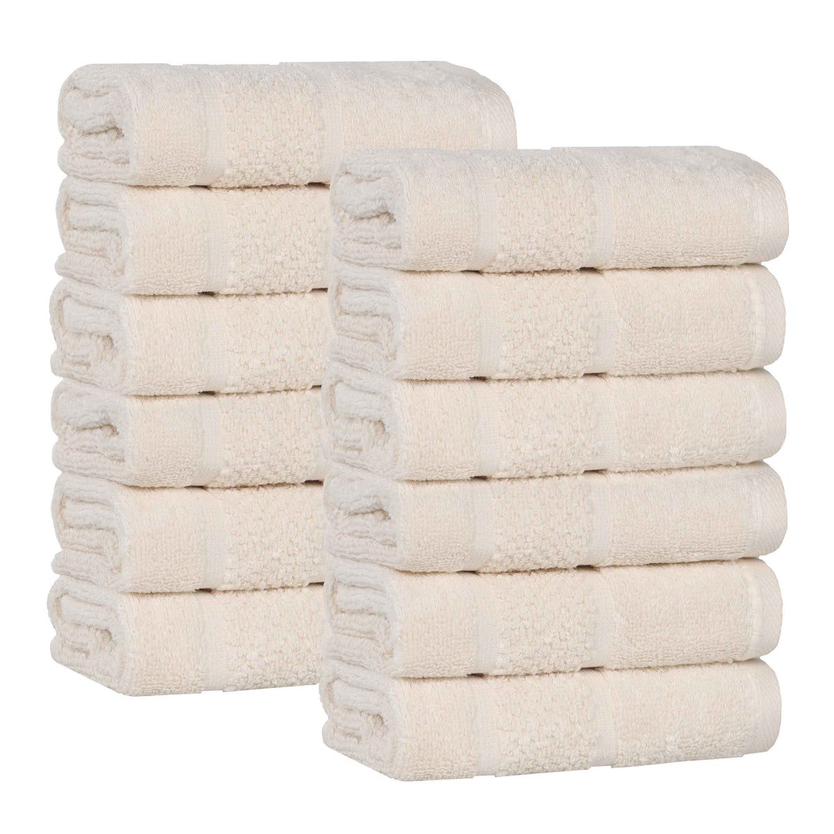 Mile Smart Twist Viscose Cotton Blend Face Towels Washcloths Set of 12