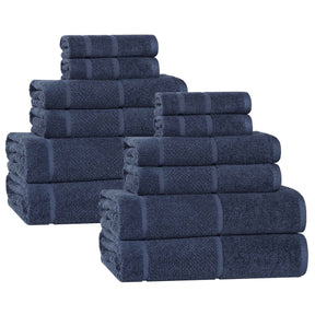 Mile Smart Twist Viscose Cotton Blend Solid 12 Piece Towel Set