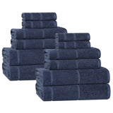 Mile Smart Twist Viscose Cotton Blend Solid 12 Piece Towel Set