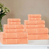 Mile Smart Twist Viscose Cotton Blend Solid 12 Piece Towel Set