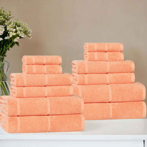 Mile Smart Twist Viscose Cotton Blend Solid 12 Piece Towel Set