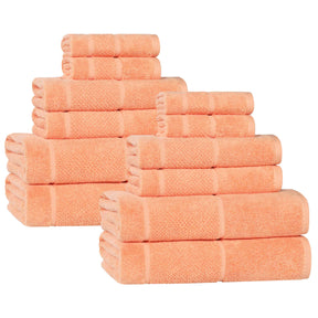 Mile Smart Twist Viscose Cotton Blend Solid 12 Piece Towel Set