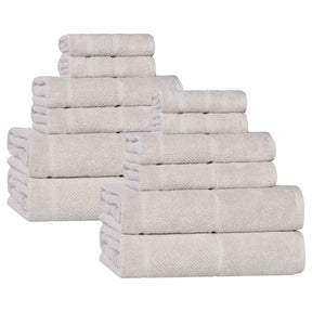 Mile Smart Twist Viscose Cotton Blend Solid 12 Piece Towel Set