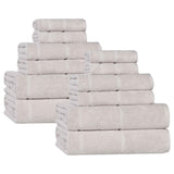 Mile Smart Twist Viscose Cotton Blend Solid 12 Piece Towel Set