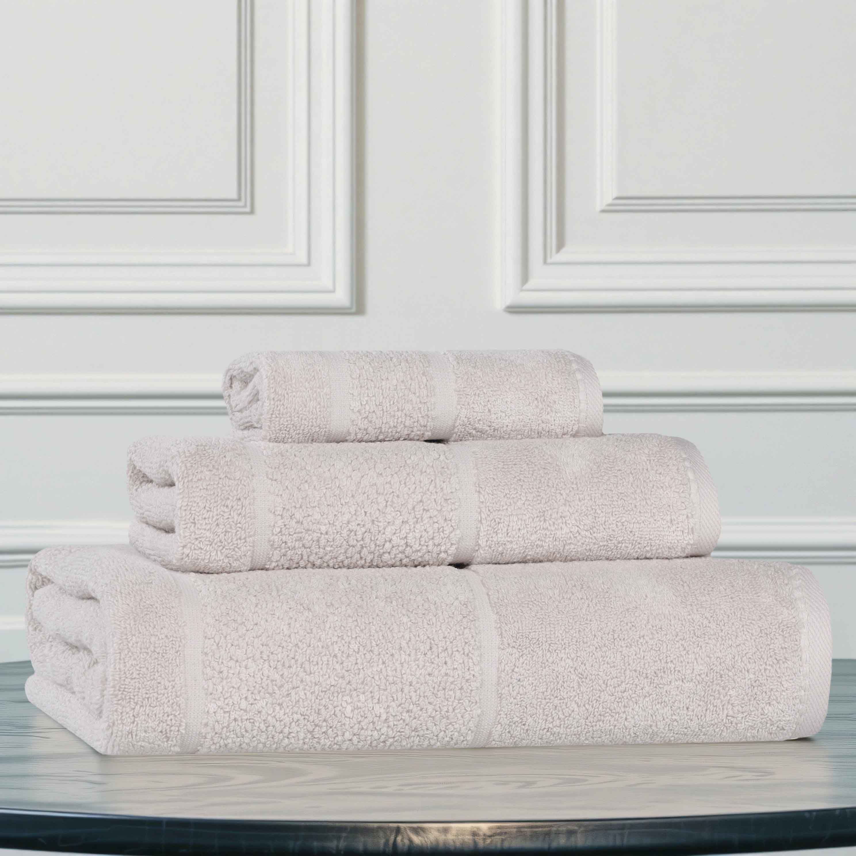 Mile Smart Twist Viscose Cotton Blend Solid 3 Piece Towel Set