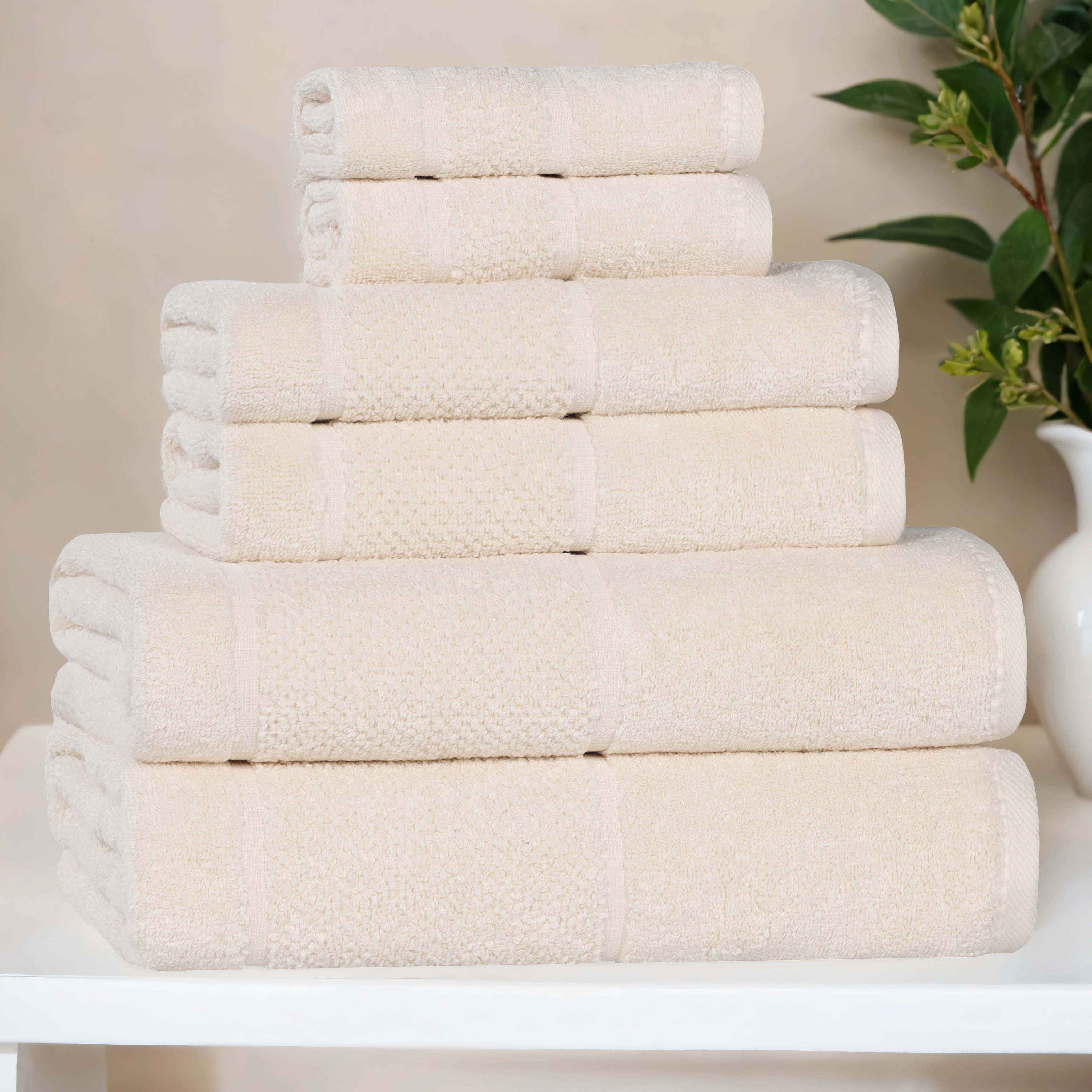 Mile Smart Twist Viscose Cotton Blend Solid 6 Piece Towel Set