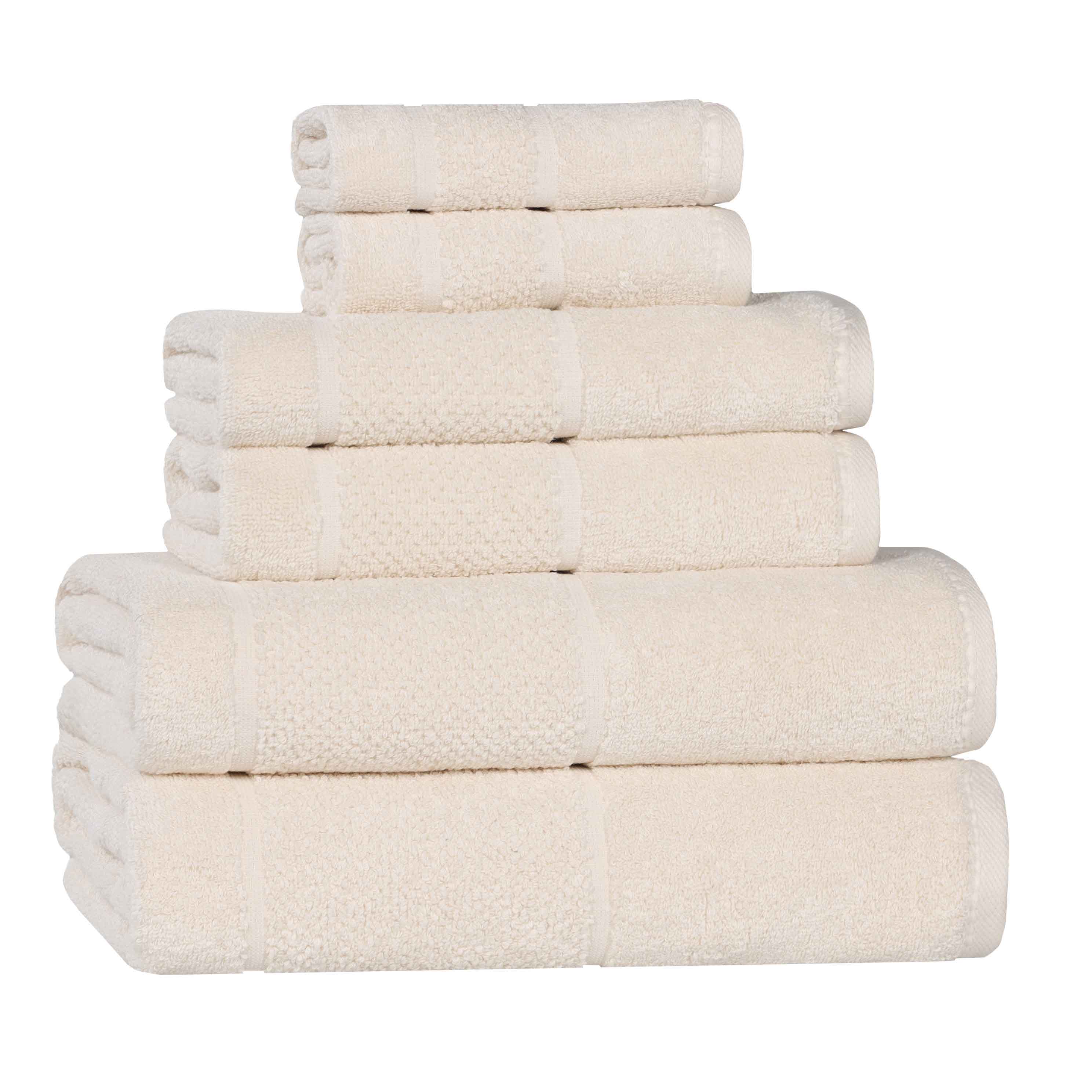 Mile Smart Twist Viscose Cotton Blend Solid 6 Piece Towel Set