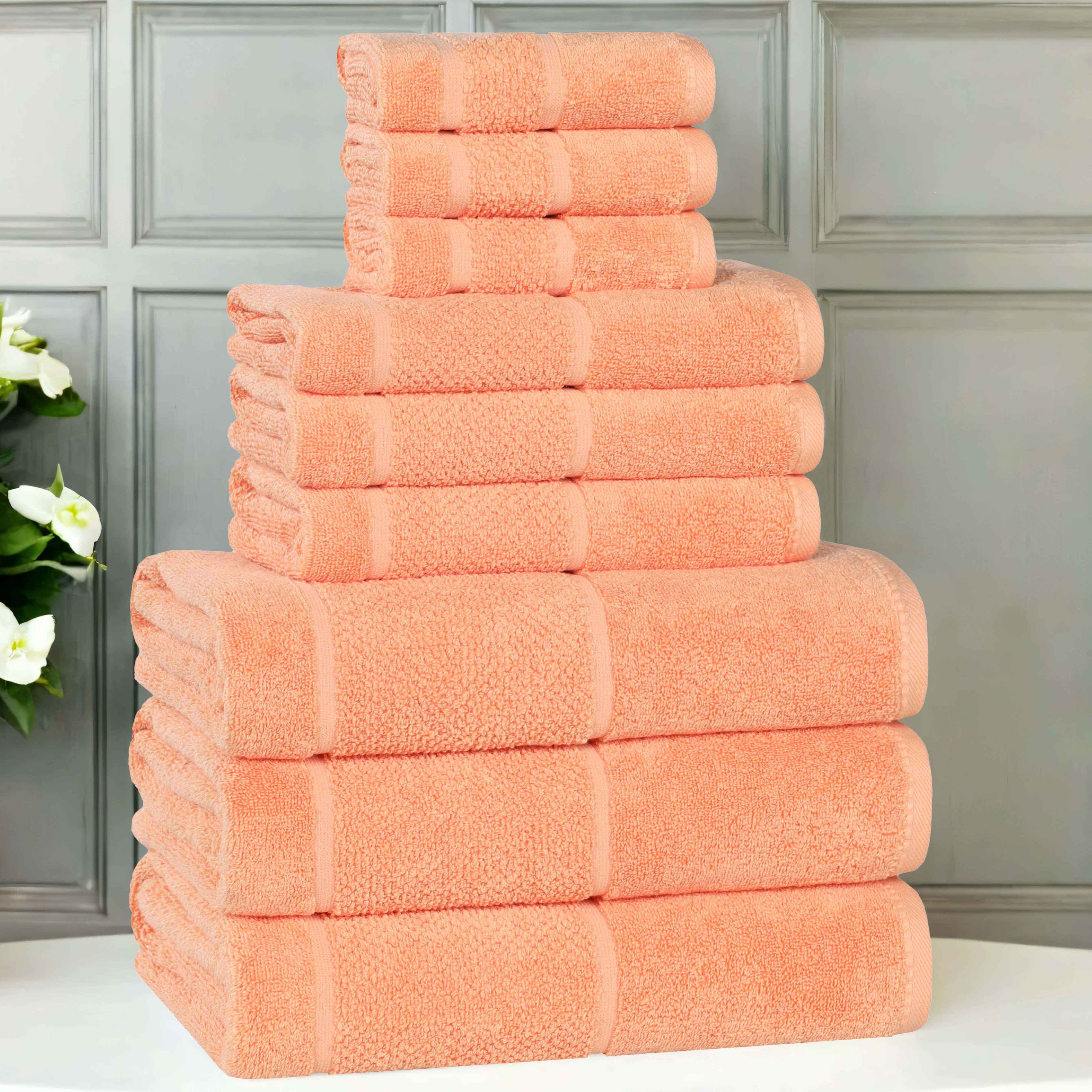 Mile Smart Twist Viscose Cotton Blend Solid 9 Piece Towel Set