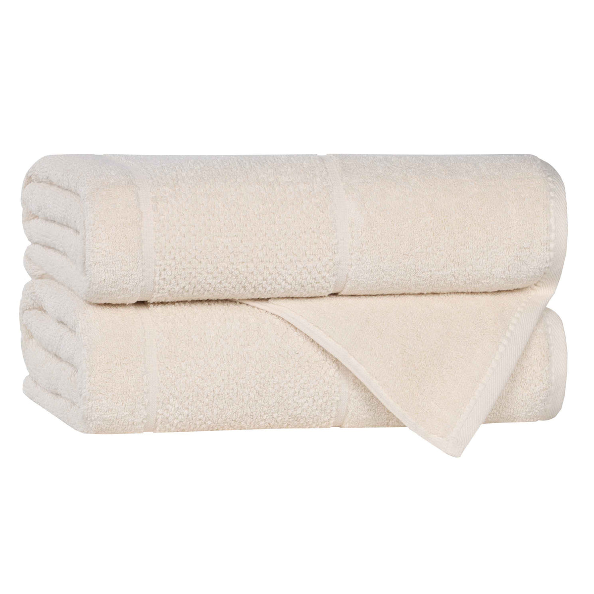 Mile Smart Twist Viscose Cotton Blend Solid Bath Towels, Set of 2
