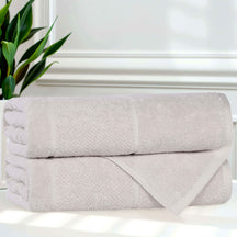 Mile Smart Twist Viscose Cotton Blend Solid Bath Towels, Set of 2