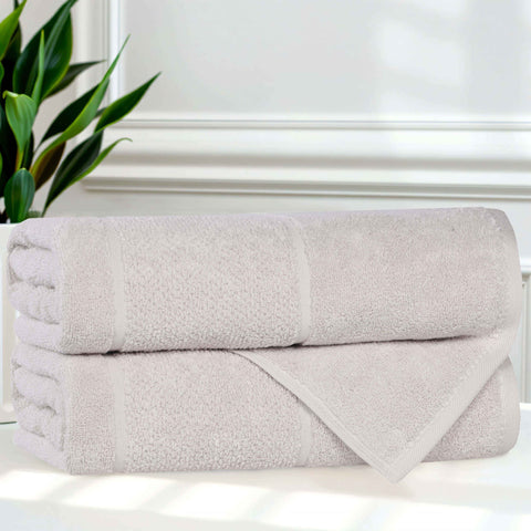 Viscose Cotton Blend Solid Bath Towel Set of 2