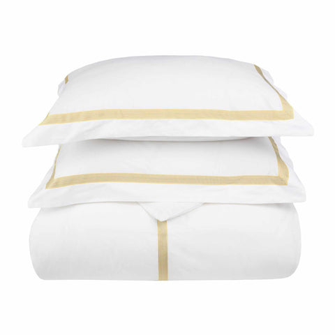 Miller Embroidered Border Cotton Duvet Cover Set
