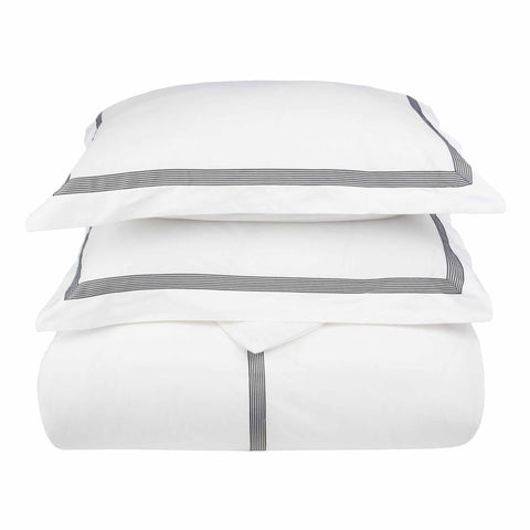 Miller Embroidered Border Cotton Duvet Cover Set