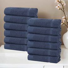 Milo Smart Twist Viscose Cotton Blend Face Towels Washcloths Set of 12