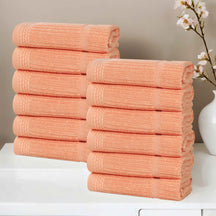 Milo Smart Twist Viscose Cotton Blend Face Towels Washcloths Set of 12