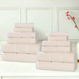 Milo Smart Twist Viscose Cotton Blend Solid Ribbed 12 Piece Towel Set