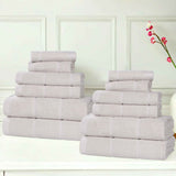Milo Smart Twist Viscose Cotton Blend Solid Ribbed 12 Piece Towel Set