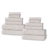Milo Smart Twist Viscose Cotton Blend Solid Ribbed 12 Piece Towel Set
