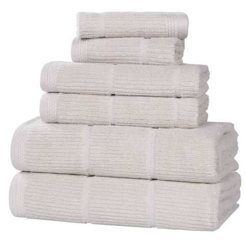 Milo Smart Twist Viscose Cotton Blend Solid Ribbed 6 Piece Towel Set