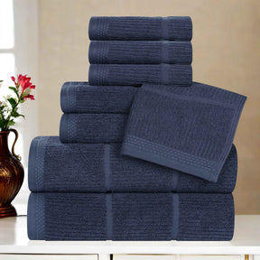 Milo Smart Twist Viscose Cotton Blend Solid Ribbed 8 Piece Towel Set