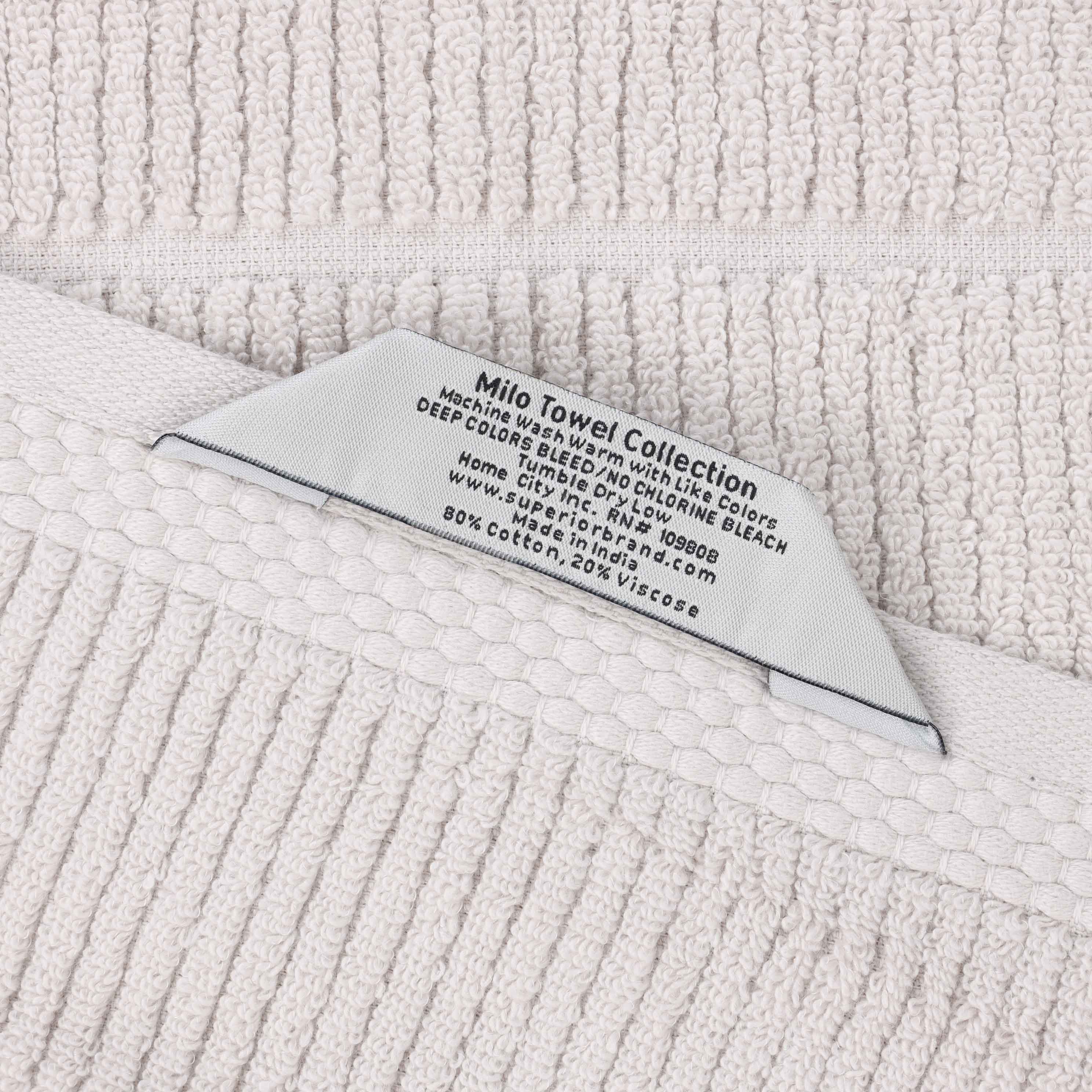 Milo Smart Twist Viscose Cotton Blend Solid Ribbed 8 Piece Towel Set