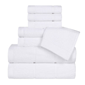 Milo Smart Twist Viscose Cotton Blend Solid Ribbed 8 Piece Towel Set