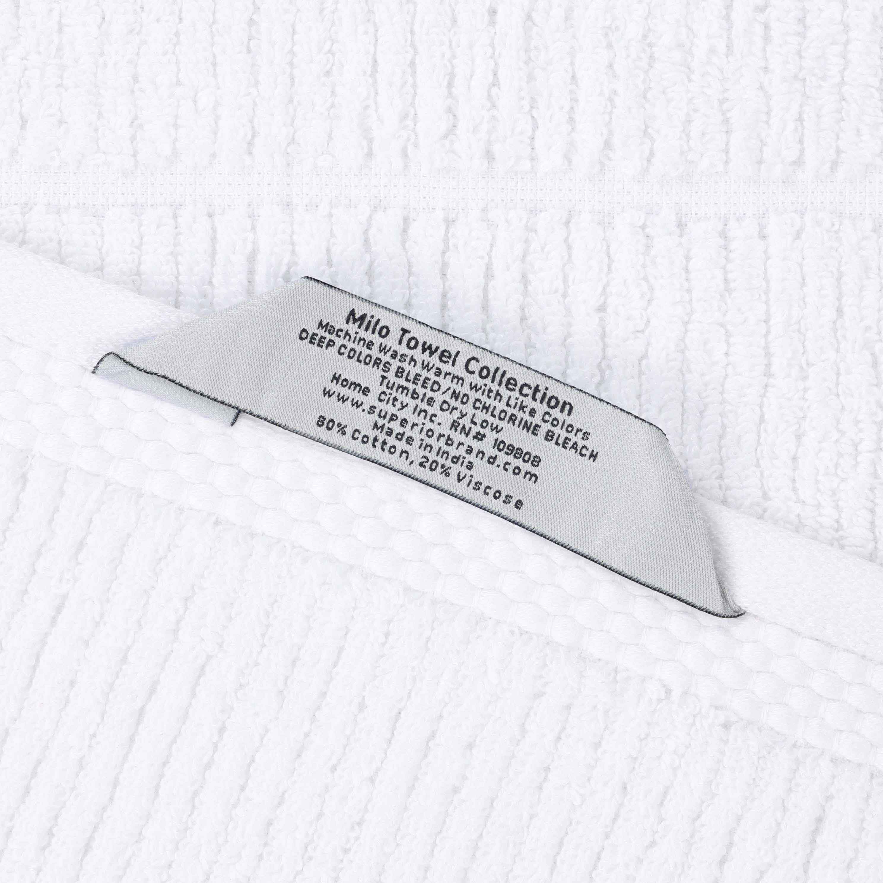 Milo Smart Twist Viscose Cotton Blend Solid Ribbed 8 Piece Towel Set