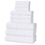 Milo Smart Twist Viscose Cotton Blend Solid Ribbed 9 Piece Towel Set
