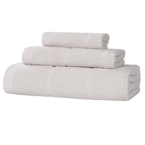 Milo Smart Twist Viscose Cotton Blend Solid Ribbed 3 Piece Towel Set