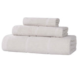 Milo Smart Twist Viscose Cotton Blend Solid Ribbed 3 Piece Towel Set