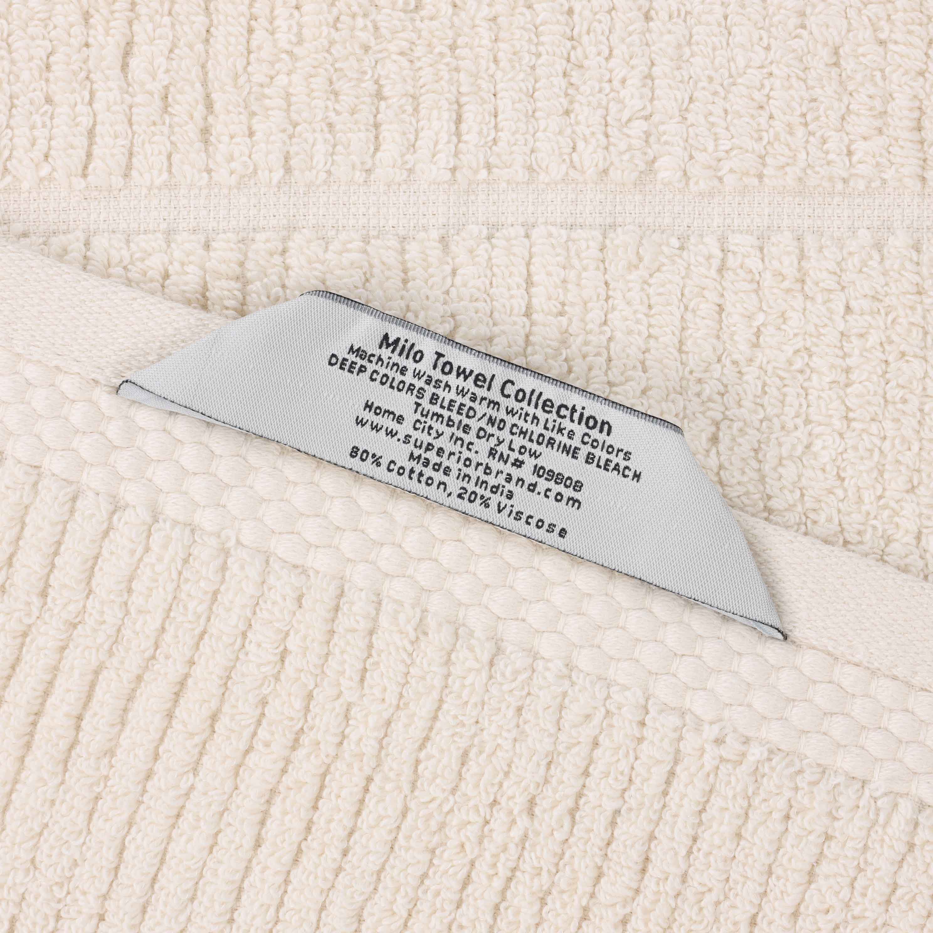 Milo Smart Twist Viscose Cotton Blend Solid Ribbed 3 Piece Towel Set