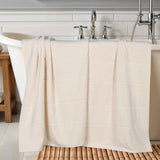 Milo Smart Twist Viscose Cotton Blend Ribbed Bath Sheets, Set of 2